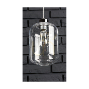 Tarro taklampa, 1xE27, Max. 60 W, krommetall / genomskinlig PVC-sladd / genomskinlig glasskärm, Ø 17 cm small 3