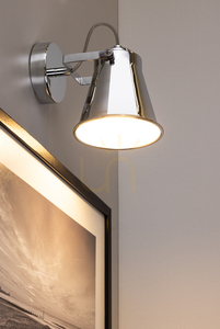 Tekla vägglampa, 1xE27, Max. 60 W, krommetall, 17 cm small 2