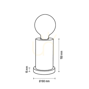 Bordslampa Tasse, 1xE27, Max. 25 W, vitt bokträ, genomskinlig PVC-sladd, Ø 10 cm small 3