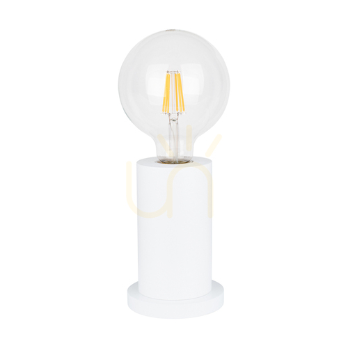 Kontrollera Bordslampa Tasse, 1xE27, Max. 25 W, vitt bokträ, genomskinlig PVC-sladd, Ø 10 cm