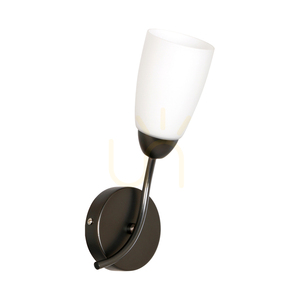 Terni vägglampa, 1xE14, Max. 40 W, grafitfärgad metall/vit glasskärm, 17 cm small 0