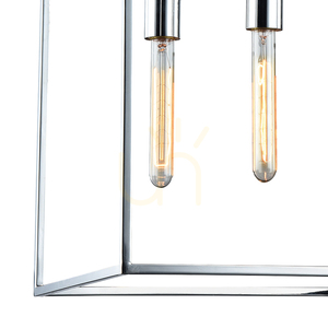 Telaio taklampa, 6xE27, Max. 60 W, krommetall/klart glas, 116,8 cm small 1