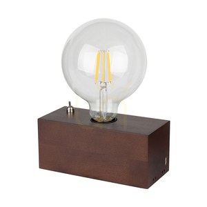 Theo bordslampa, 1xE27, Max. 25 W, bok- och valnötsträ, svart PVC-kabel med inbyggd USB-laddare, 18 cm small 0