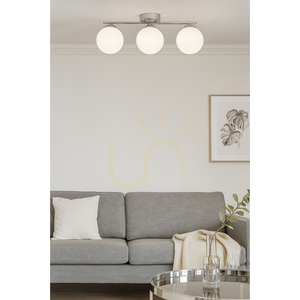 Tilo taklampa, 3xE14, Max. 25 W, krommetall/vit glasskärm, 54 cm small 3