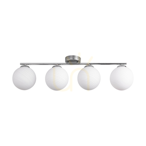 Tilo taklampa, 4xE14, Max. 25 W, krommetall/vit glasskärm, 77 cm small 0