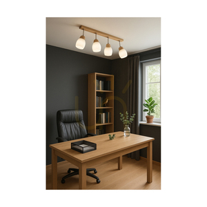 Tilia taklampa, 4xE27, Max. 60 W, oljad ek/krommetall/vit glasskärm, 78 cm small 1