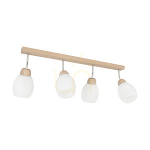 Tilia taklampa, 4xE27, Max. 60 W, oljad ek/krommetall/vit glasskärm, 78 cm small 0