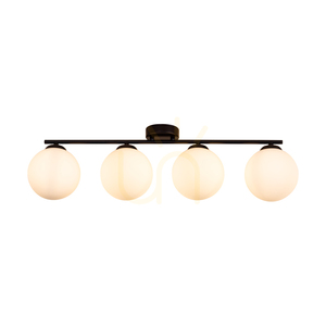 Tilo taklampa, 4xE14, Max. 25 W, svart metall/vit glasskärm, 77 cm small 1