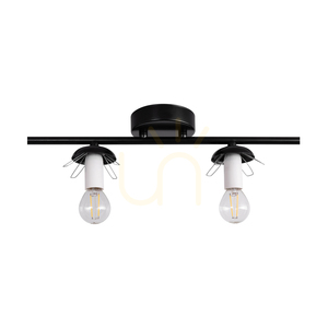 Tilo taklampa, 4xE14, Max. 25 W, svart metall/vit glasskärm, 77 cm small 2