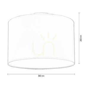 Taklampa Timon, 1xE27, Max. 40 W, vit metall/vit skärm, Ø 38 cm small 2