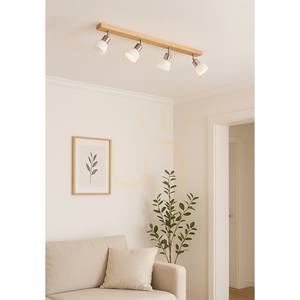 Taklampa Timon, 4xE14, Max. 40 W, oljad ek/satinmetall/vit glasskärm, 85 cm small 1