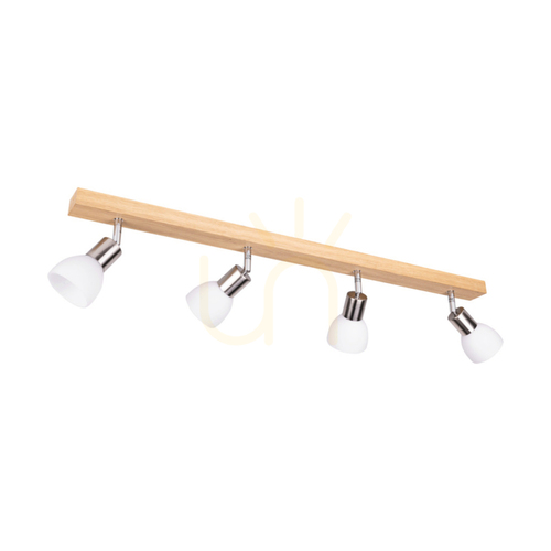 Kontrollera Taklampa Timon, 4xE14, Max. 40 W, oljad ek/satinmetall/vit glasskärm, 85 cm