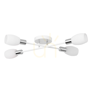 Tosca taklampa, 4xE14, Max. 40 W, vitkromad metall / vit glasskärm, 67 cm small 0