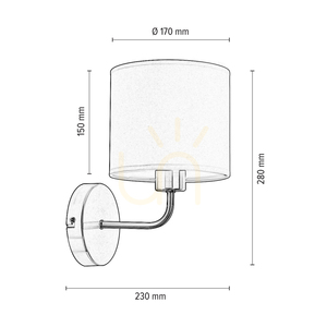 Tomi vägglampa 1xE27 Max. 40 W lampskärm i satinmetall/ljusgrå, 23 cm small 3