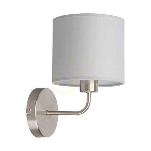 Kontrollera Tomi vägglampa 1xE27 Max. 40 W lampskärm i satinmetall/ljusgrå, 23 cm