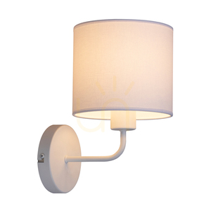 Tomi vägglampa 1xE27 Max. 40 W vit metall/vit lampskärm 23 cm small 1