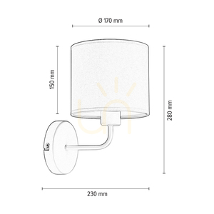 Tomi vägglampa 1xE27 Max. 40 W vit metall/vit lampskärm 23 cm small 3