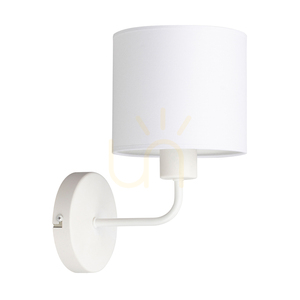 Tomi vägglampa 1xE27 Max. 40 W vit metall/vit lampskärm 23 cm small 0
