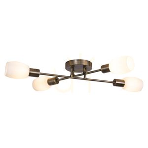 Tosca taklampa, 4xE14, Max. 40 W, metallpatina/vit, glasskärm, 67 cm small 1