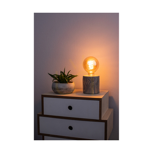 Trabo bordslampa, 1xE27, Max. 25 W, gråbetsad furu, svart PVC-kabel, Ø 8–12 cm small 3