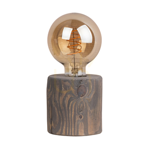 Trabo bordslampa, 1xE27, Max. 25 W, gråbetsad furu, svart PVC-kabel, Ø 8–12 cm small 0