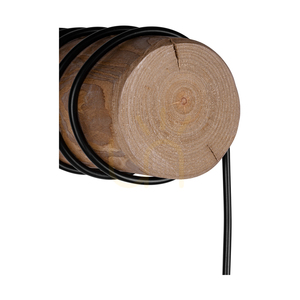Trabo Carlos vägglampa, 1xE27, Max. 25 W, brunbehandlad furu/svart PVC-sladd/svart lampskärm, 27,5 cm small 3