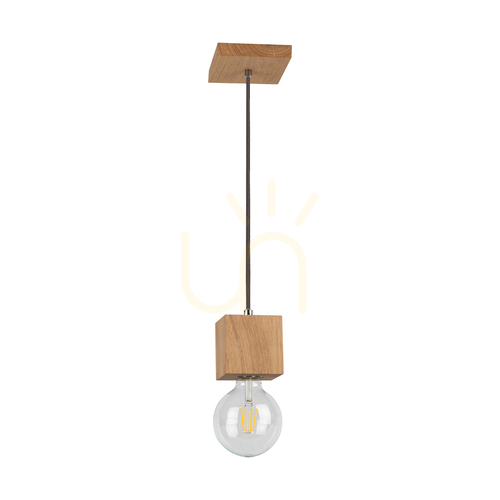 Kontrollera Trongo fyrkantig taklampa, 1xE27, Max. 60 W, oljad ek/antracit, flätad sladd 10 cm