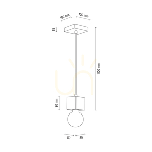 Trongo fyrkantig taklampa, 1xE27, Max. 60 W, bok- och valnötsträ, svart flätad sladd, 10 cm small 2