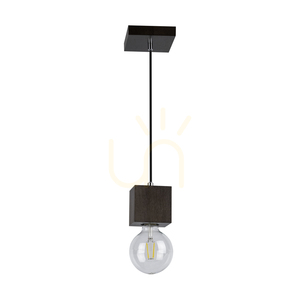 Trongo fyrkantig taklampa, 1xE27, Max. 60 W, bok- och valnötsträ, svart flätad sladd, 10 cm small 0