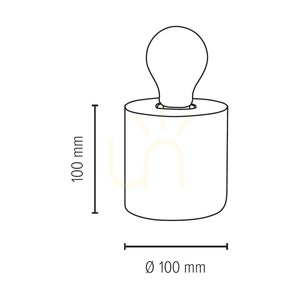 Trongo rund bordslampa, 1xE27, Max. 25 W, bokträ/svart PVC-kabel, Ø 9,5 cm small 3