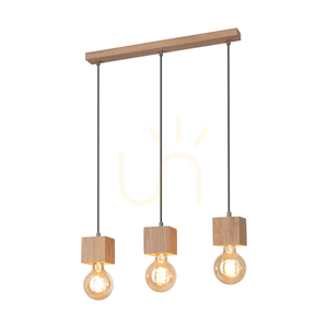 Trongo fyrkantig taklampa, 3xE27, Max. 60 W, oljad ek/antracit, flätad sladd, 52 cm small 1