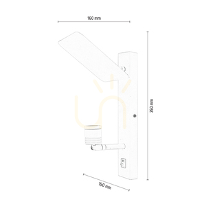 Turid vägglampa, 1xLED, 3100 K, 3 W, vit metall, 16 cm small 2