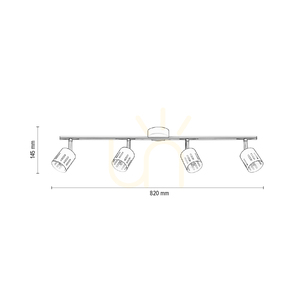 Taklampa Ulrika, 4xG9, Max. 28 W, krom/vit metall, 82 cm small 4