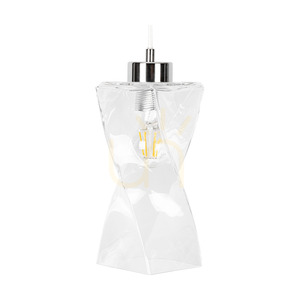 Twist taklampa, 3xE27, Max. 25 W, krommetall / genomskinlig PVC-sladd / genomskinlig glasskärm, 52 cm small 2