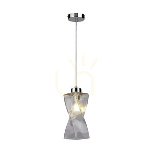 Twist taklampa, 1xE27, Max. 25 W, krommetall / genomskinlig PVC-sladd / genomskinlig glasskärm, 10 cm small 1