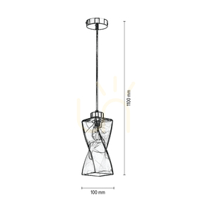 Twist taklampa, 1xE27, Max. 25 W, krommetall / genomskinlig PVC-sladd / genomskinlig glasskärm, 10 cm small 2
