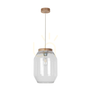 Vaso taklampa 1xE27 Max. 60 W oljad ek / genomskinlig PVC-sladd / genomskinlig glasskärm, Ø 24 cm small 0