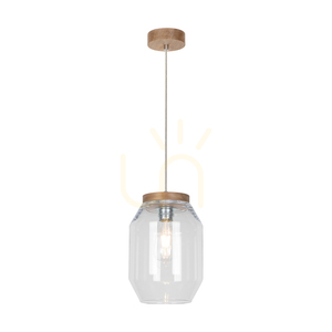 Vaso taklampa 1xE27 Max. 60 W, oljad ek / genomskinlig PVC-sladd / genomskinlig glasskärm, Ø 19,5 cm small 1
