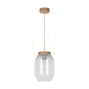 Vaso taklampa 1xE27 Max. 60 W, oljad ek / genomskinlig PVC-sladd / genomskinlig glasskärm, Ø 19,5 cm small 0