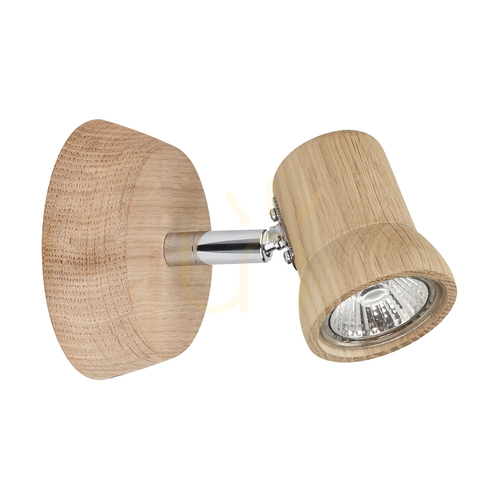 Kontrollera Venla vägglampa, inkluderar 1 GU10-fattning, max. 5 W, oljad ek/krommetall, 14 cm