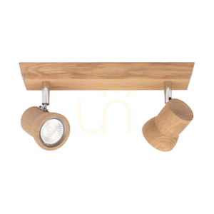 Taklampa Venla, inkluderar 2 GU10-fattningar, max. 5 W, oljad ek/krommetall, 29 cm small 1