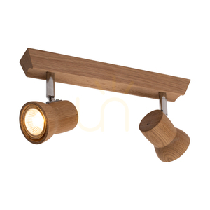 Taklampa Venla, inkluderar 2 GU10-fattningar, max. 5 W, oljad ek/krommetall, 29 cm small 2