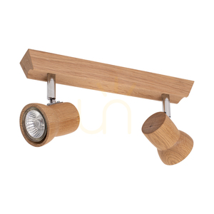 Taklampa Venla, inkluderar 2 GU10-fattningar, max. 5 W, oljad ek/krommetall, 29 cm small 0