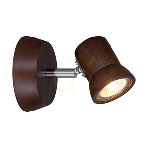 Venla vägglampa, inkluderar 1 GU10-fattning, max. 5 W, bok- och valnötsträ / krommetall, 14 cm small 1