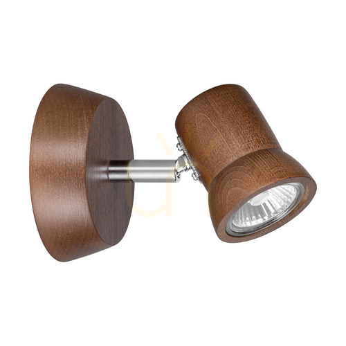 Kontrollera Venla vägglampa, inkluderar 1 GU10-fattning, max. 5 W, bok- och valnötsträ / krommetall, 14 cm