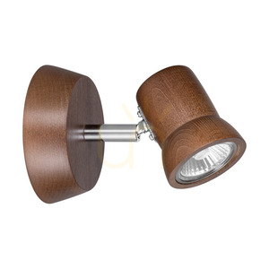Venla vägglampa, inkluderar 1 GU10-fattning, max. 5 W, bok- och valnötsträ / krommetall, 14 cm small 0