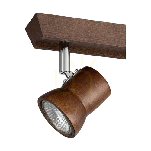 Kontrollera Spot Light Venla 2434276 takspotlight, 2×GU10, valnötsfärgat bokträ, 29 cm