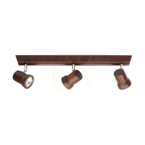 Taklampa Venla, inkluderar 3 GU10-fattningar, max. 5 W, bok- och valnötsträ / krommetall, 49 cm small 0