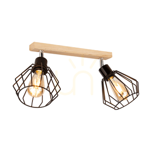 Taklampa Vento, 2xE27, Max. 60 W, oljad ek/svart metallskärm, 50 cm small 1