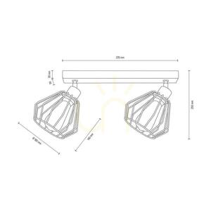 Taklampa Vento, 2xE27, Max. 60 W, oljad ek/svart metallskärm, 50 cm small 2